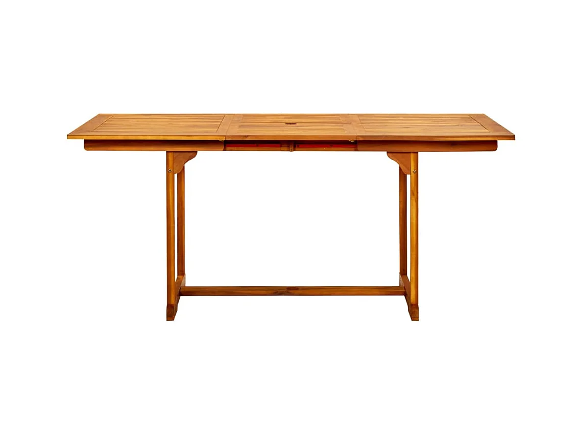 Mesa de comedor de jardín (120-170)x80x75 cm Madera maciza de acacia