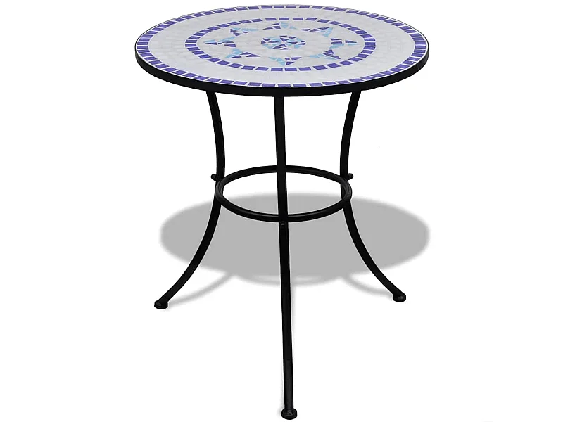 Blauw-witte bistrotafel 60 cm Mozaïek
