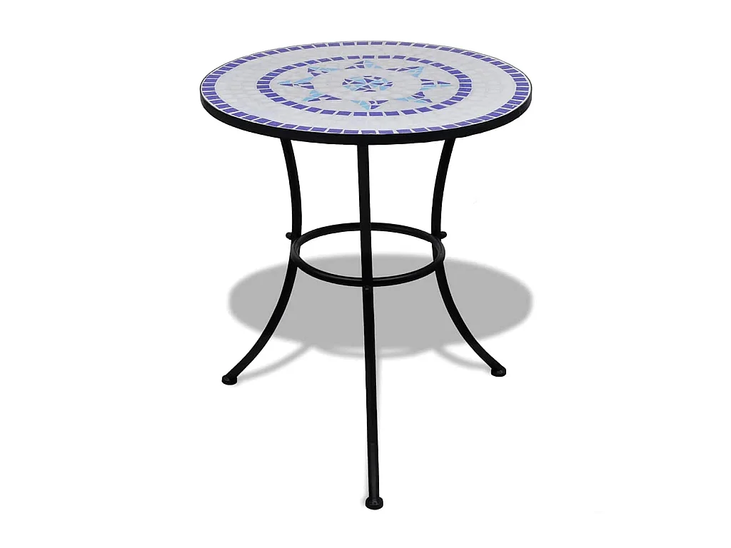 Blauw-witte bistrotafel 60 cm Mozaïek