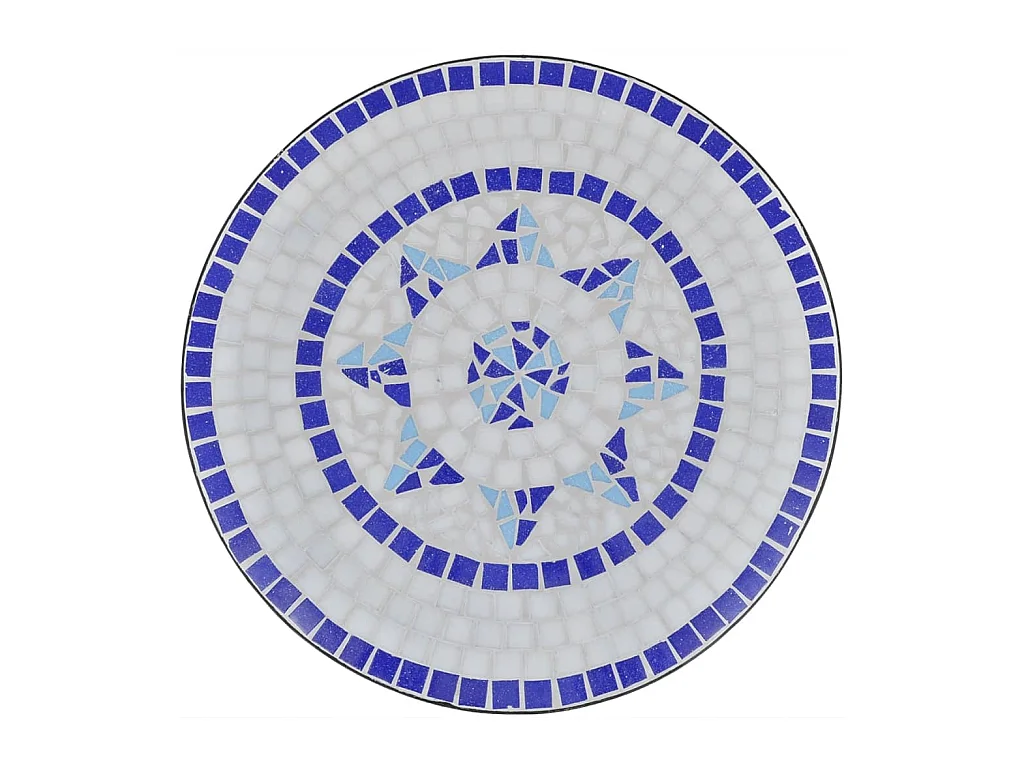 Blauw-witte bistrotafel 60 cm Mozaïek