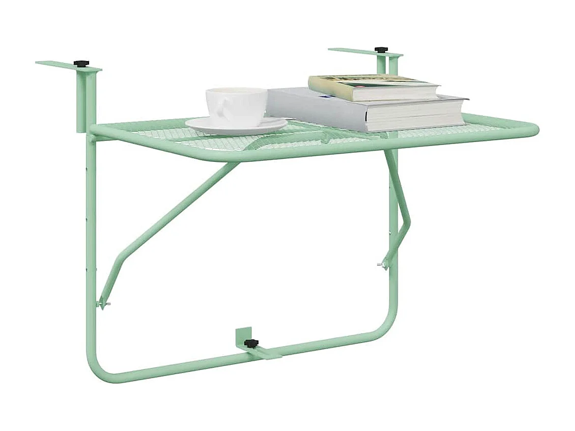 Mesa de Balcón Colgante Verde Menta 60 x 39 x 65 cm Acero