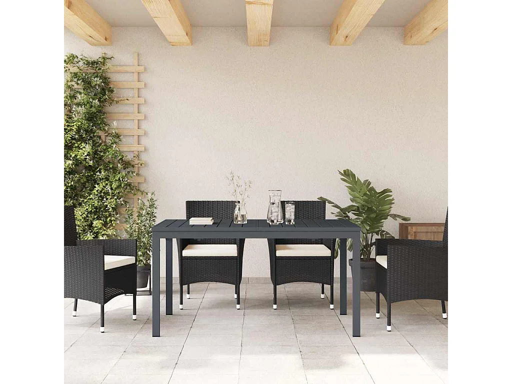Anthrazit Ausziehtisch 180 x 80 x 76 cm Stahl