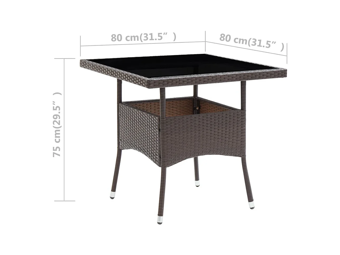 Bruine hars rieten tuintafel