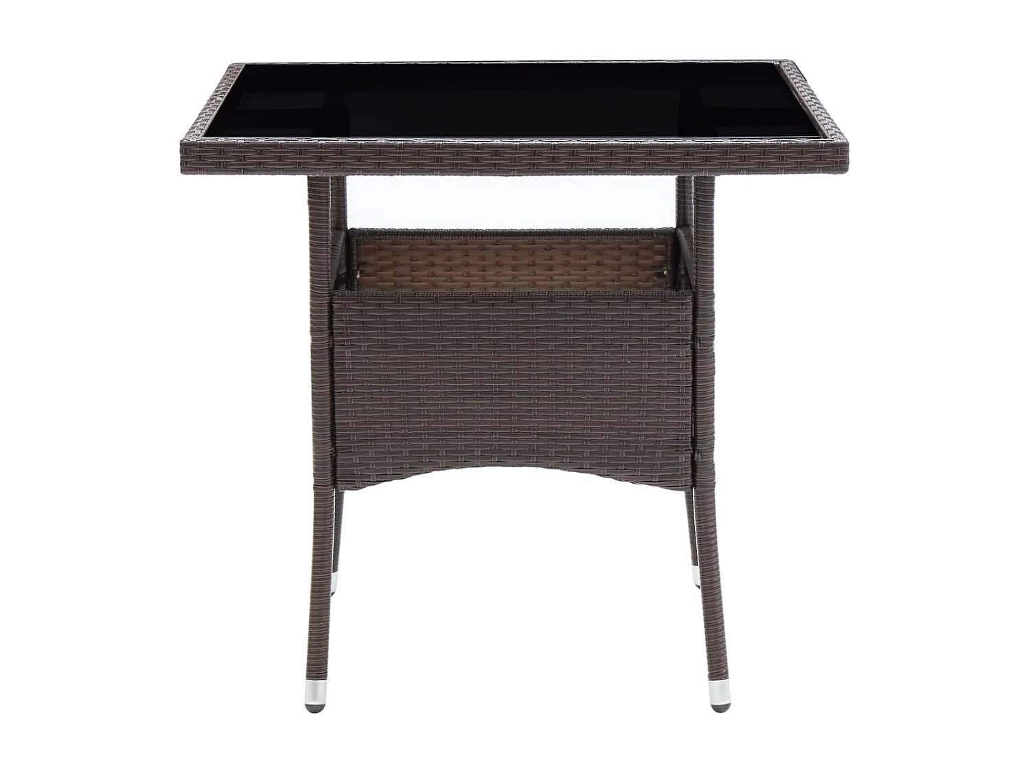 Mesa de comedor de jardín de mimbre de resina marrón