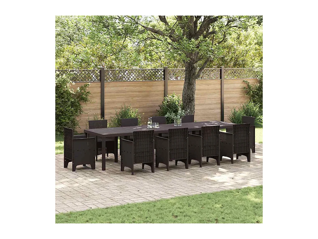 Table de Jardin Marron 350 x 100 x 73 cm polyrotin