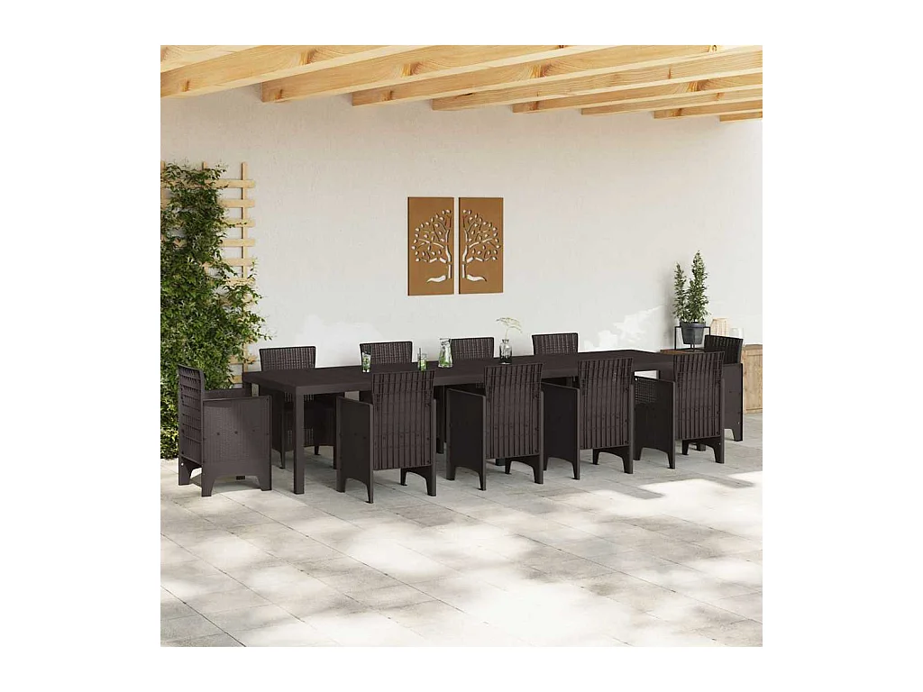 Table de Jardin Marron 350 x 100 x 73 cm polyrotin