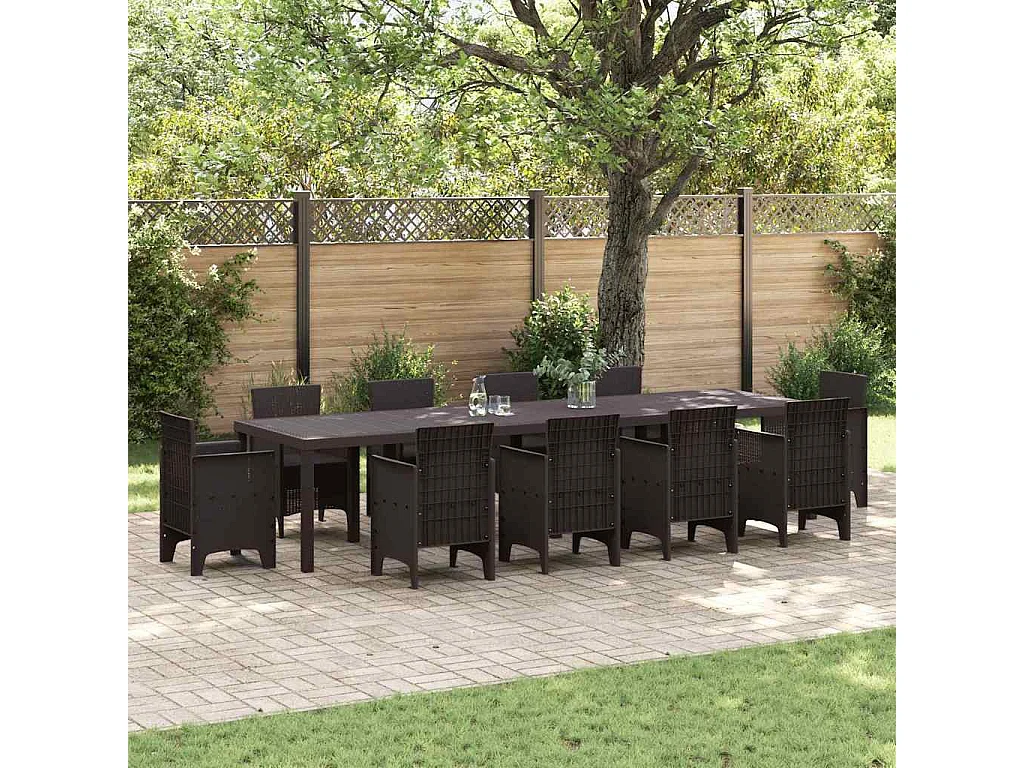 Table de Jardin Marron 350 x 100 x 73 cm polyrotin