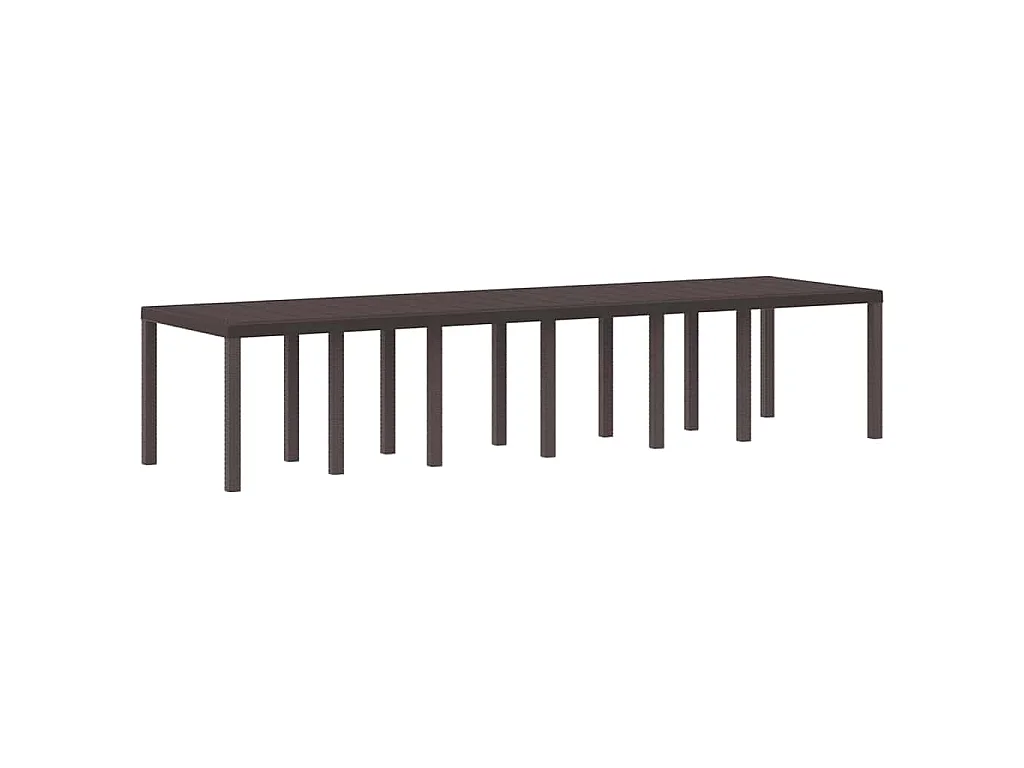 Tavolo da giardino marrone 350 x 100 x 73 cm in polyrattan