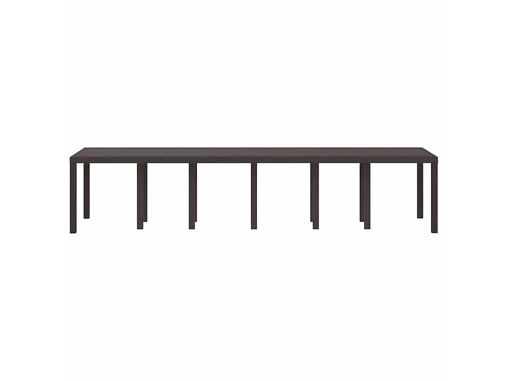 Tavolo da giardino marrone 350 x 100 x 73 cm in polyrattan