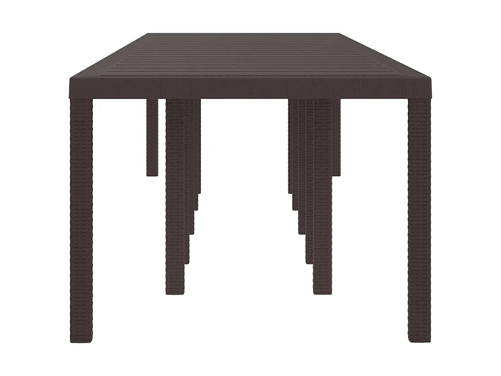 Tavolo da giardino marrone 350 x 100 x 73 cm in polyrattan