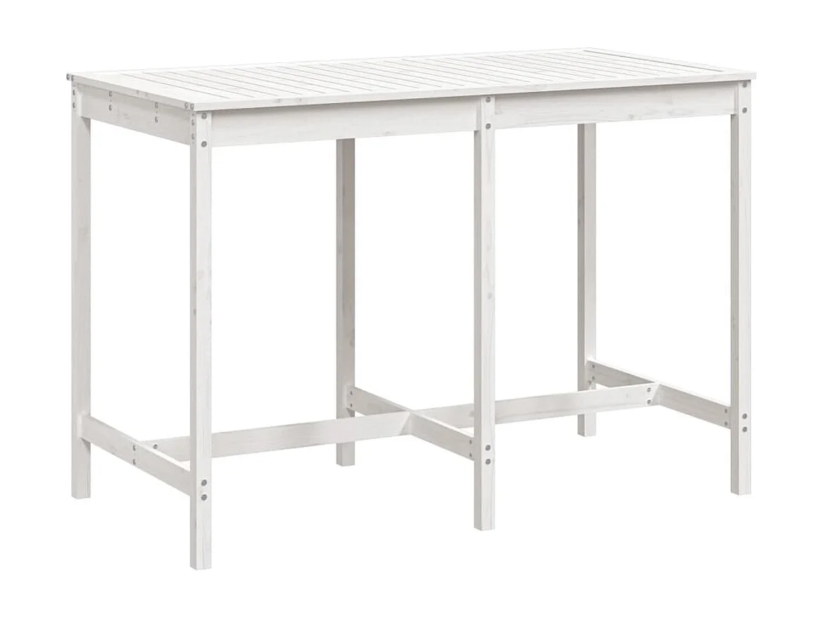 Tavolo da giardino bianco 159,5x82,5x110 cm in legno massello di pino