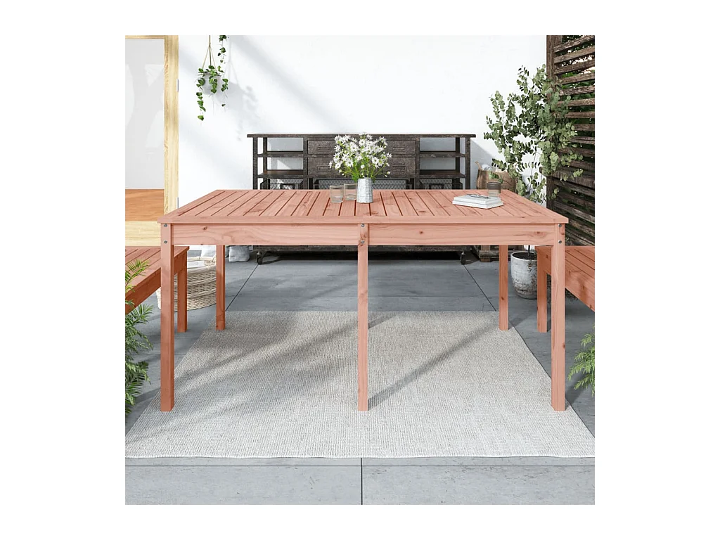 Mesa de jardín 159,5x82,5x76 cm madera maciza de abeto Douglas