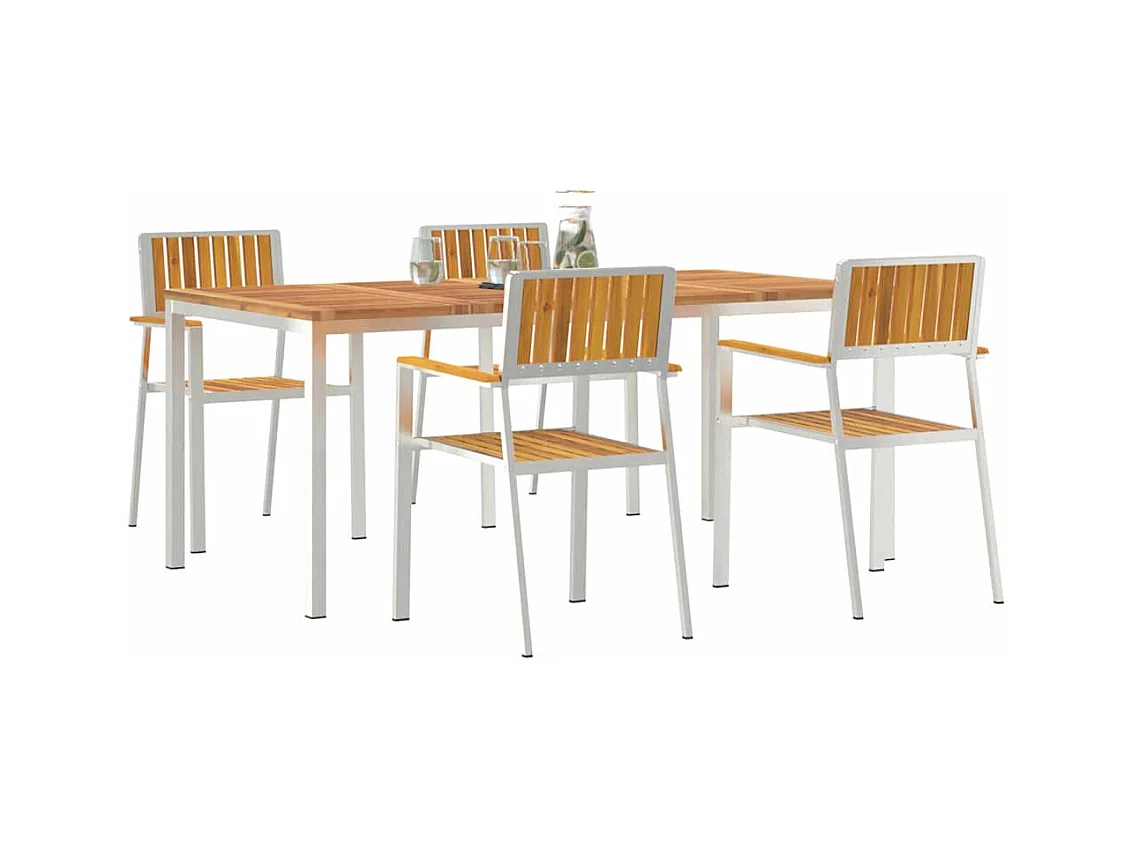 Ensemble de salle à manger pour jardin 5 pcs