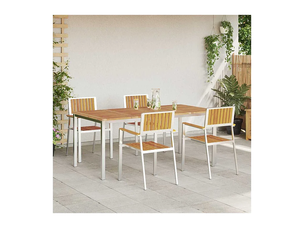 Ensemble de salle à manger pour jardin 5 pcs