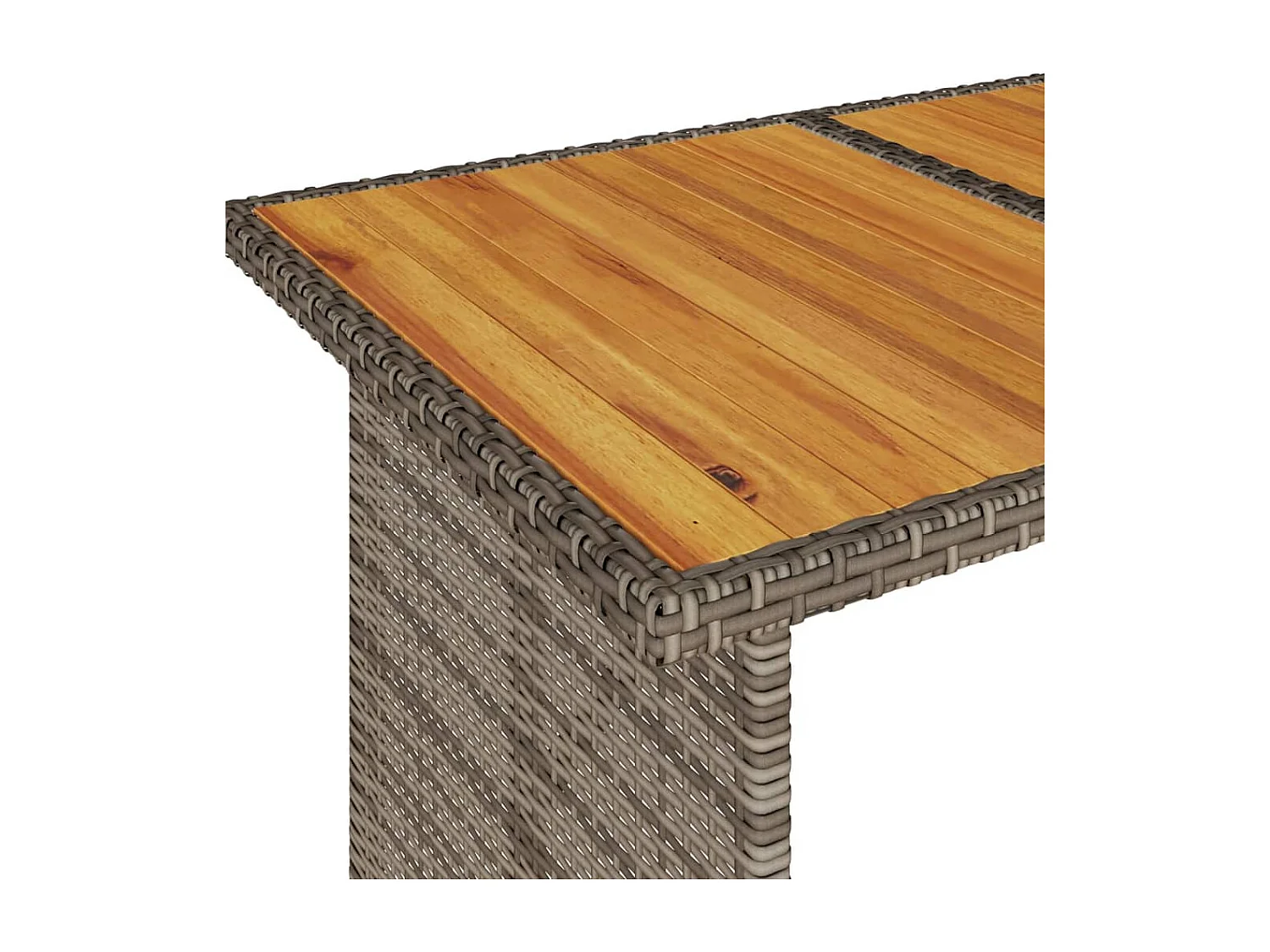 Tavolo da giardino con piano in legno grigio 110x68x70 cm in rattan