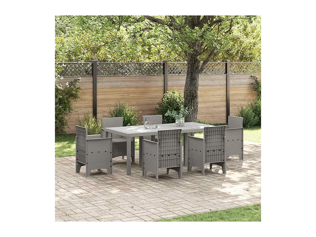 Table de Jardin Gris clair 200 x 100 x 73 cm polyrotin