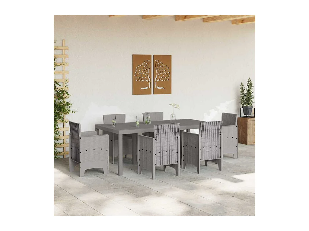 Table de Jardin Gris clair 200 x 100 x 73 cm polyrotin