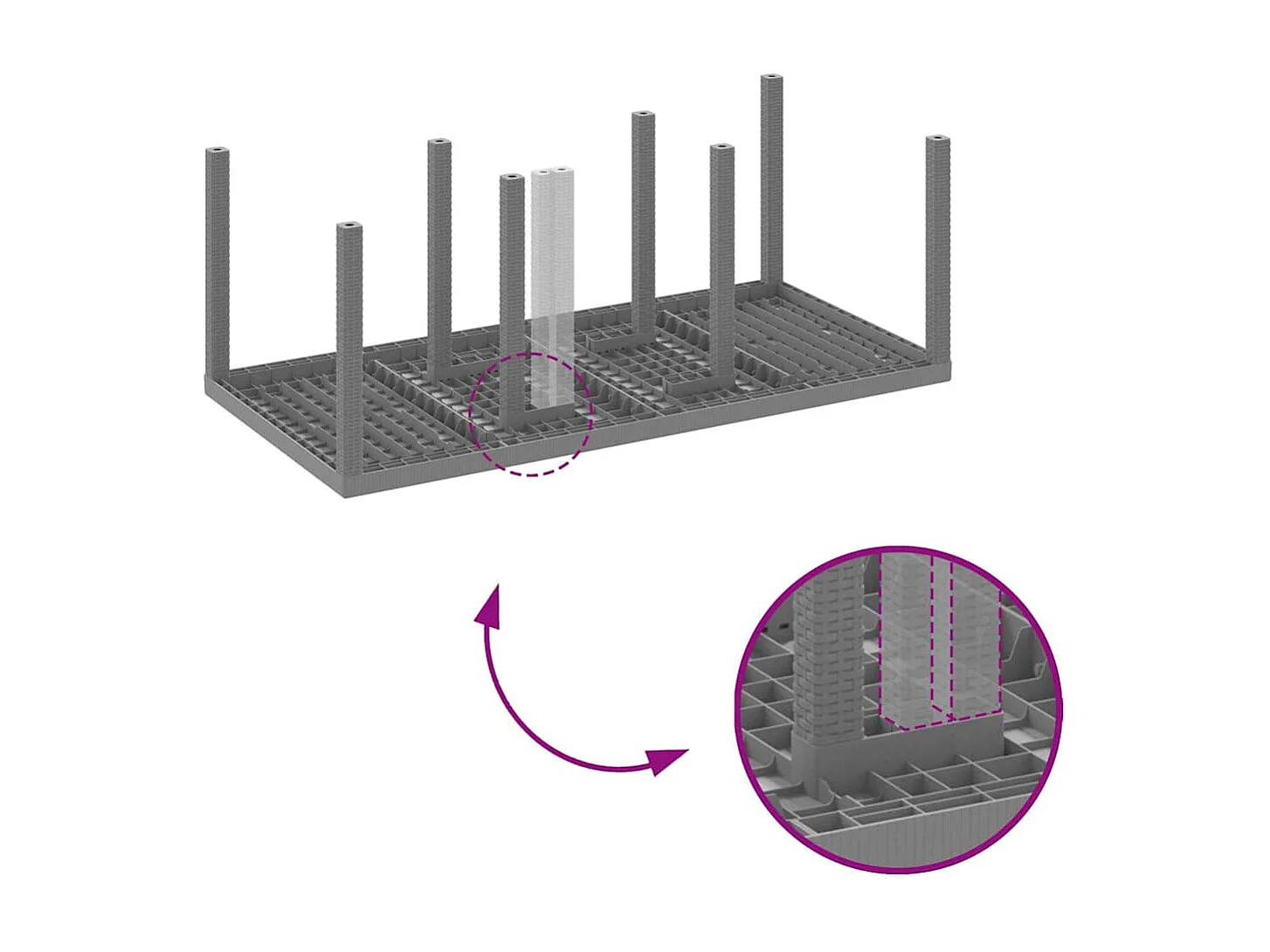 Table de Jardin Gris clair 200 x 100 x 73 cm polyrotin
