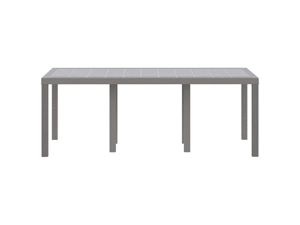 Hellgrauer Gartentisch 200 x 100 x 73 cm Polyrattan