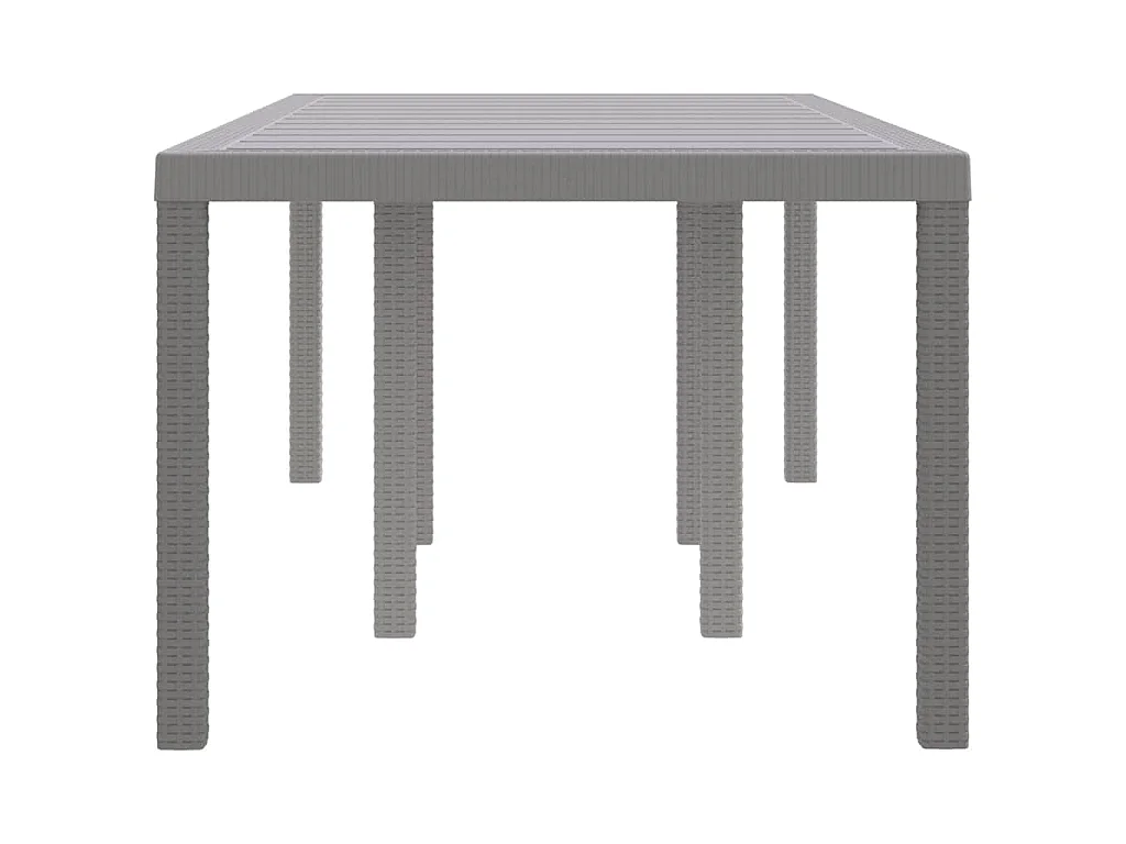 Hellgrauer Gartentisch 200 x 100 x 73 cm Polyrattan