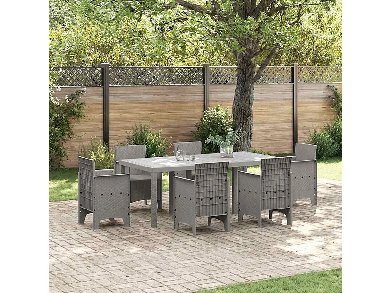 Table de Jardin Gris clair 200 x 100 x 73 cm polyrotin