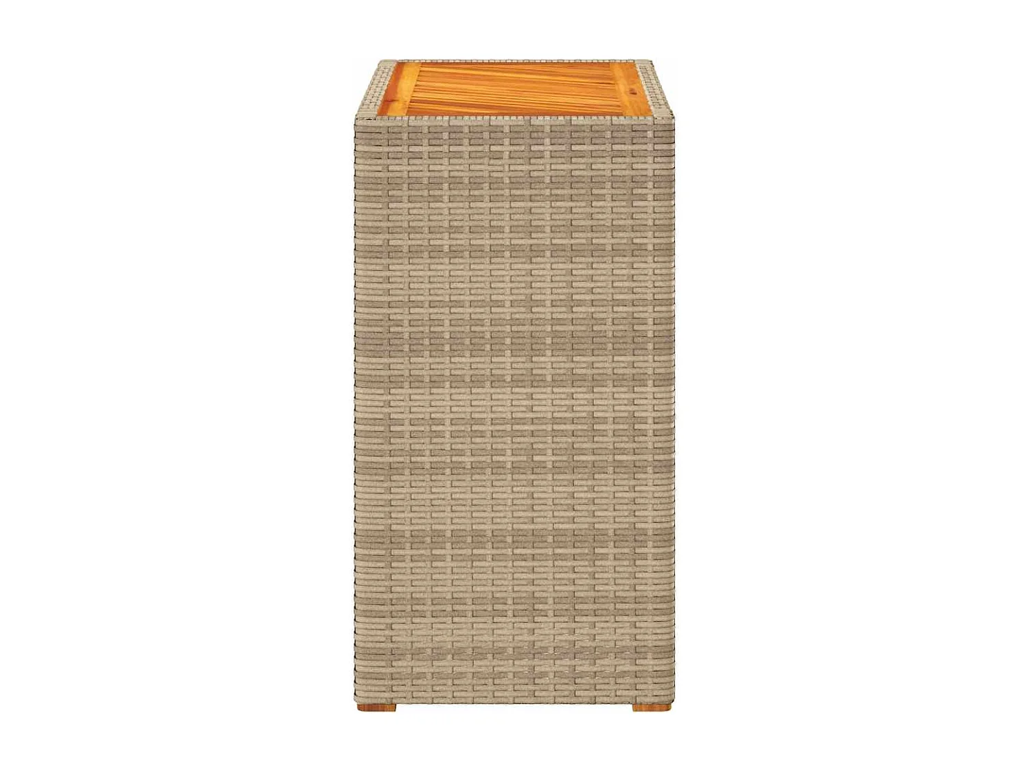 Mesa auxiliar de jardín con tablero de madera beige 60x40x75 cm