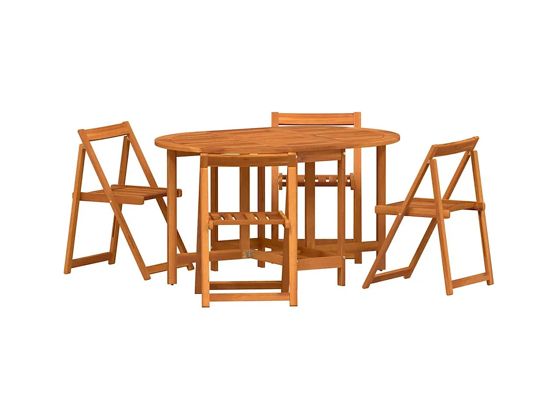 Table de Jardin 5 pcs Marron 110 x 60 x 72 cm