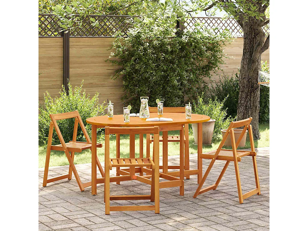Table de Jardin 5 pcs Marron 110 x 60 x 72 cm