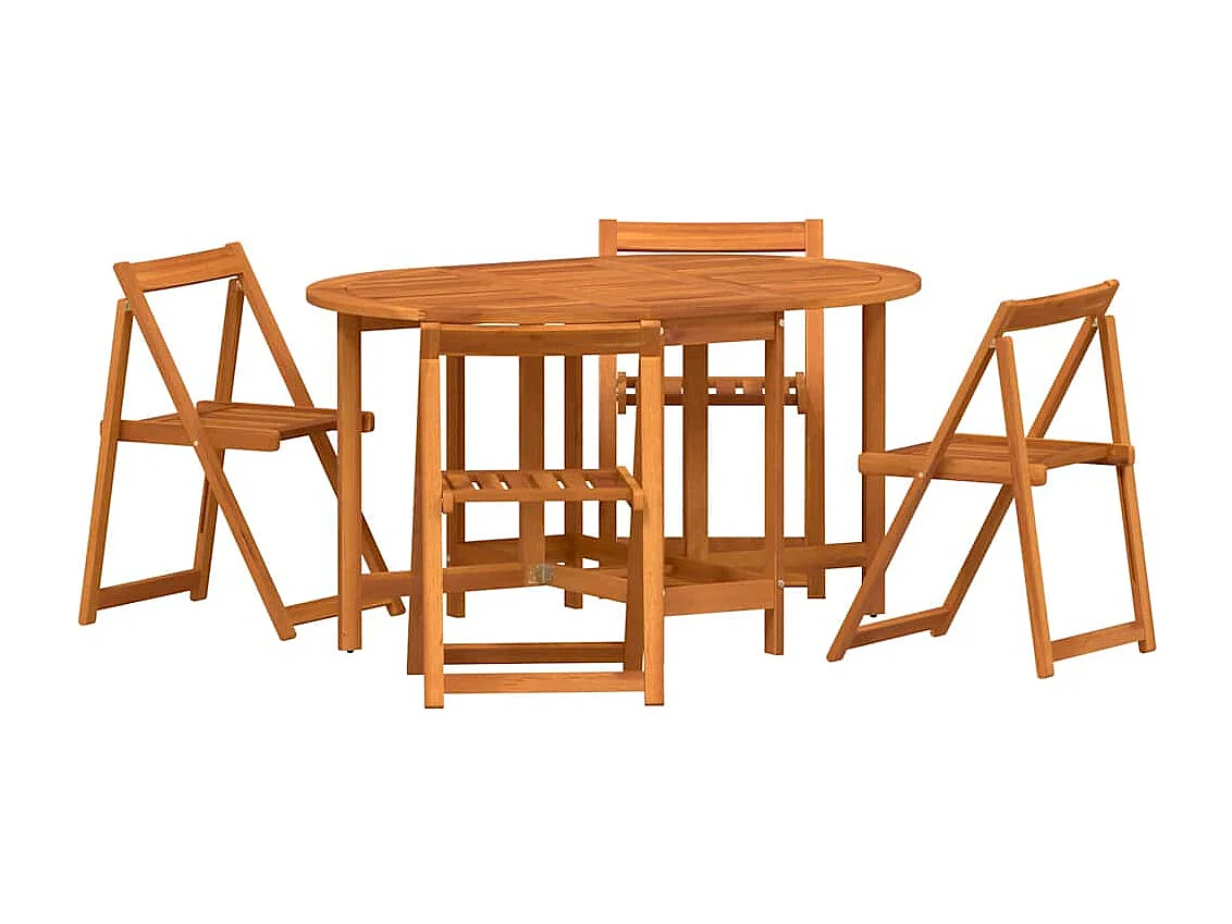 Table de Jardin 5 pcs Marron 110 x 60 x 72 cm