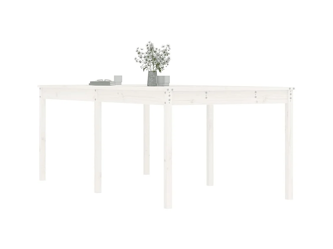 Witte tuintafel 203,5x100x76 cm massief grenenhout