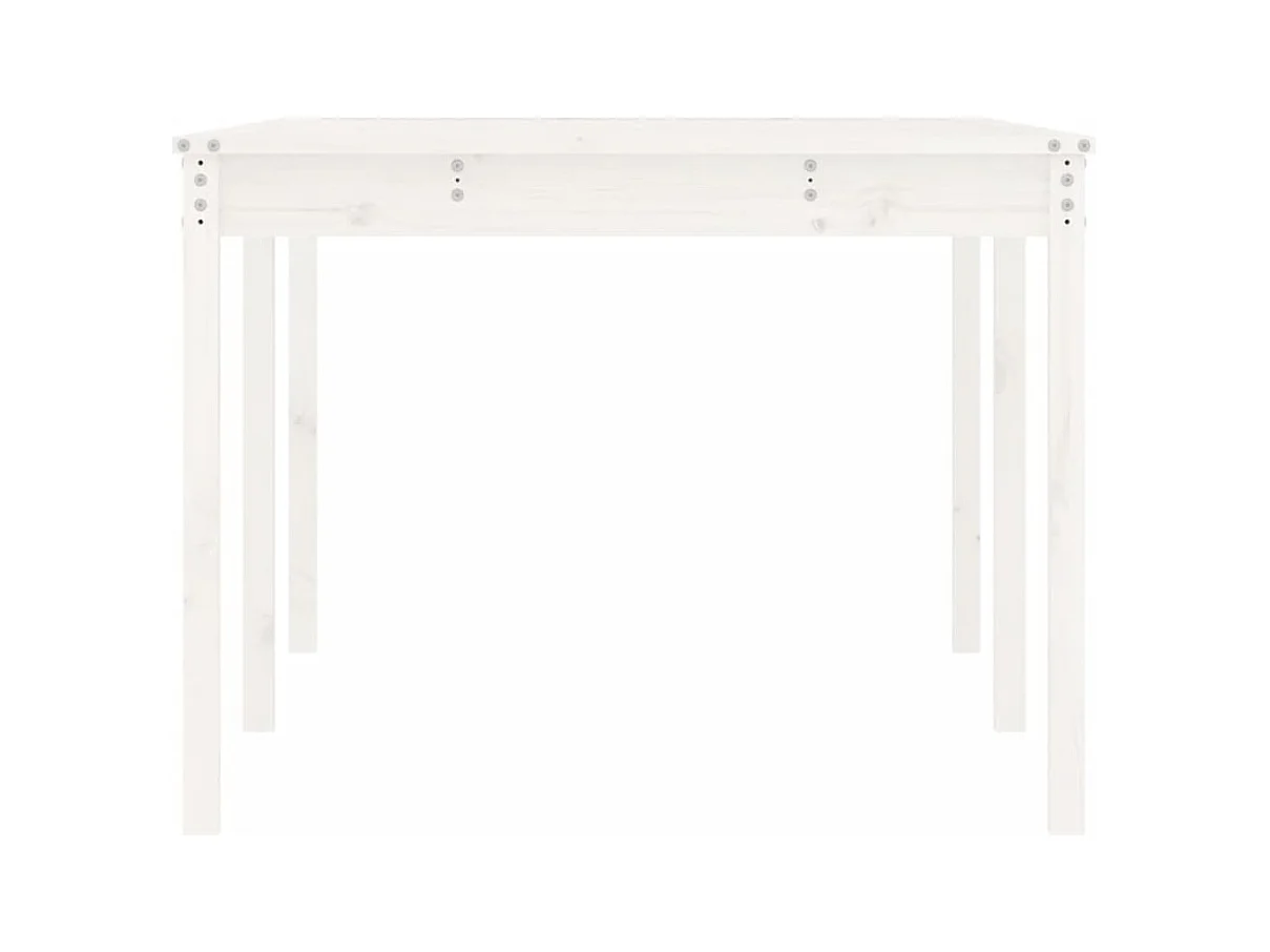 Witte tuintafel 203,5x100x76 cm massief grenenhout