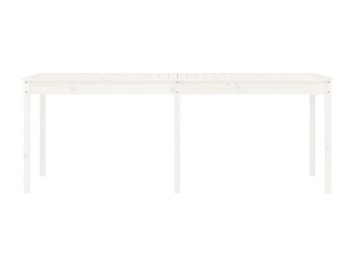 Tavolo da giardino bianco 203,5x100x76 cm in legno massello di pino