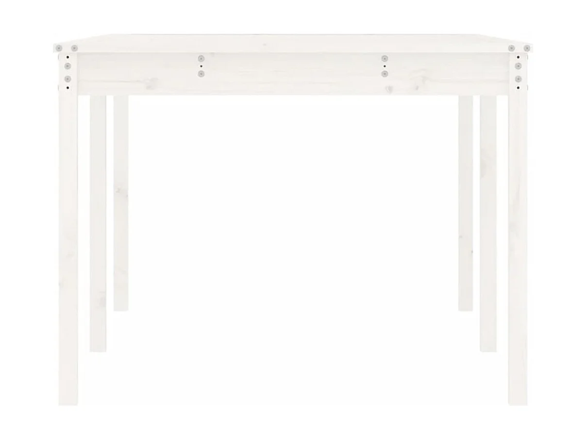 Tavolo da giardino bianco 203,5x100x76 cm in legno massello di pino