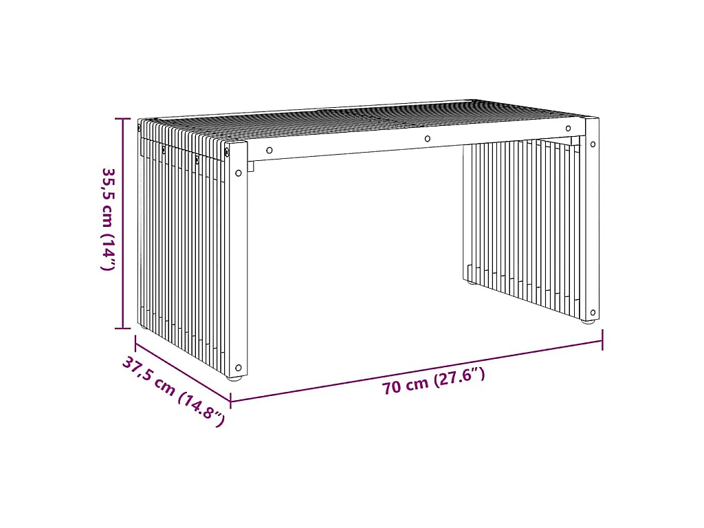 Tuintafel Bruin 70 x 37,5 x 35,5 cm