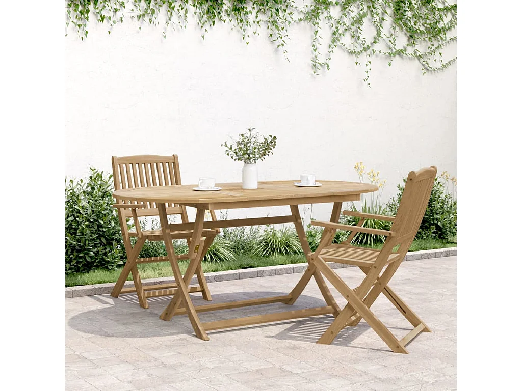 Tavolo da giardino pieghevole 160x85x75 cm in legno massello di acacia