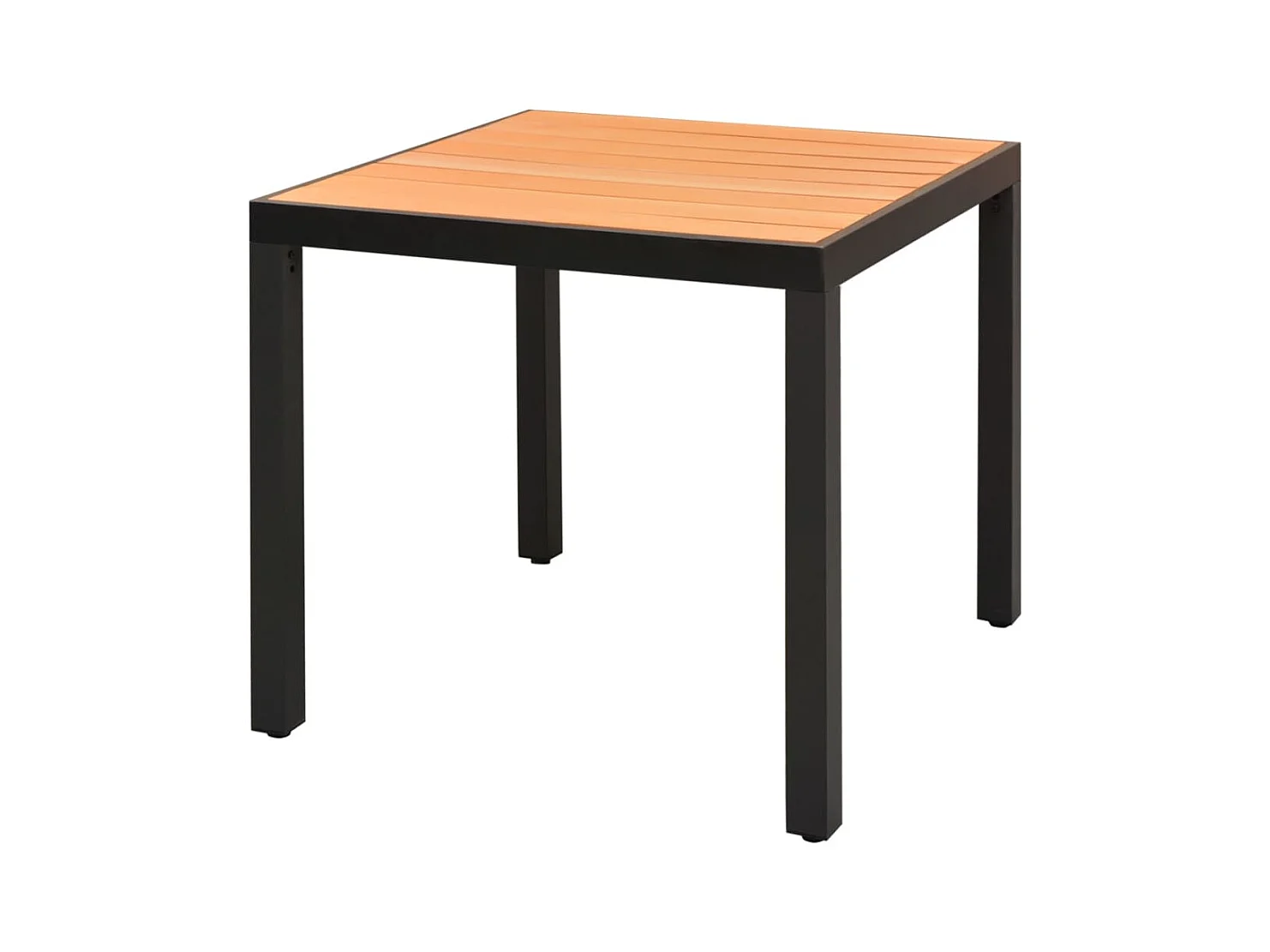 Bruine tuintafel 80 x 80 x 74 cm Aluminium en WPC