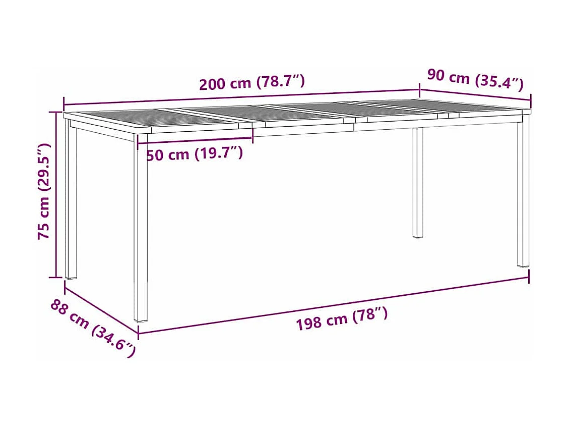 Table à manger d'extérieur Marron Bois d'acacia massif