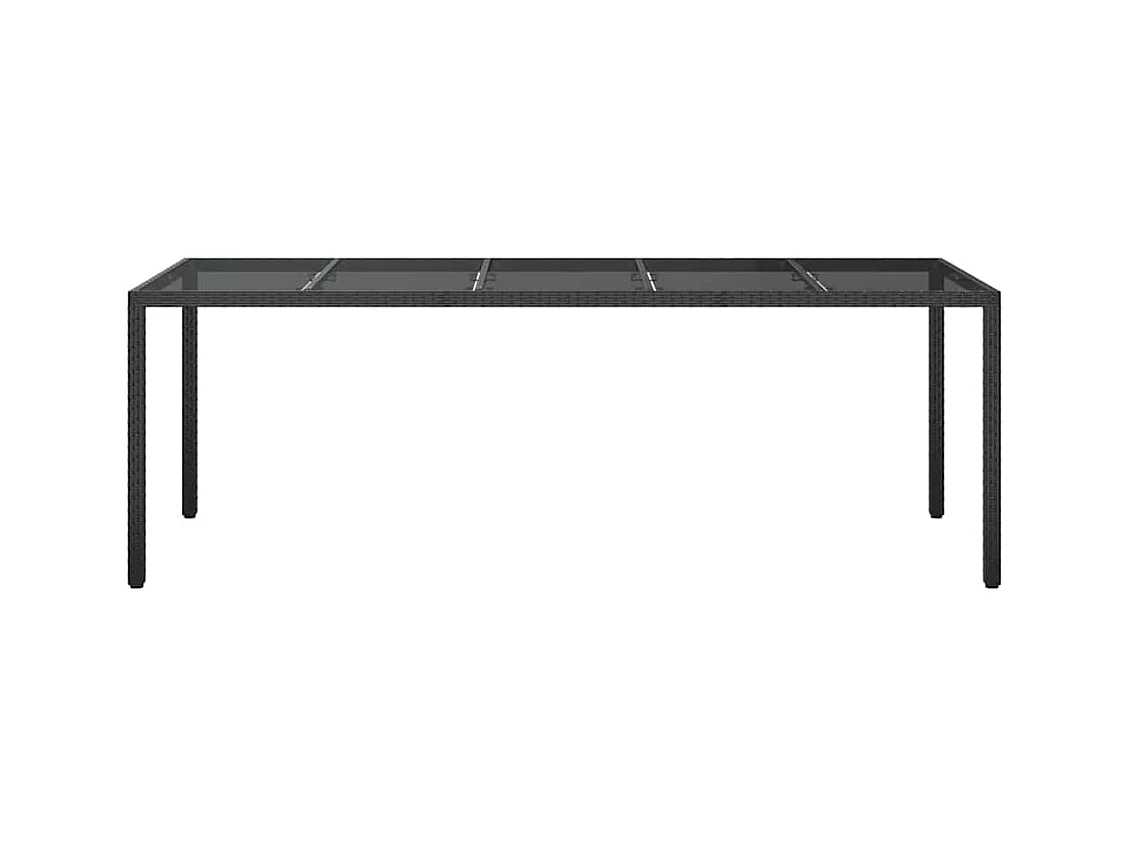 Tavolo da pranzo da giardino nero puro 250 x 100 x 75 cm