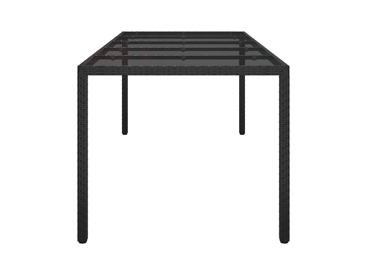 Tavolo da pranzo da giardino nero puro 250 x 100 x 75 cm