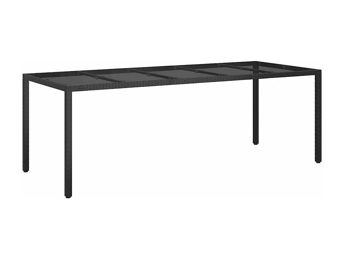 Table de jardin pour repas Noir pur 250 x 100 x 75 cm