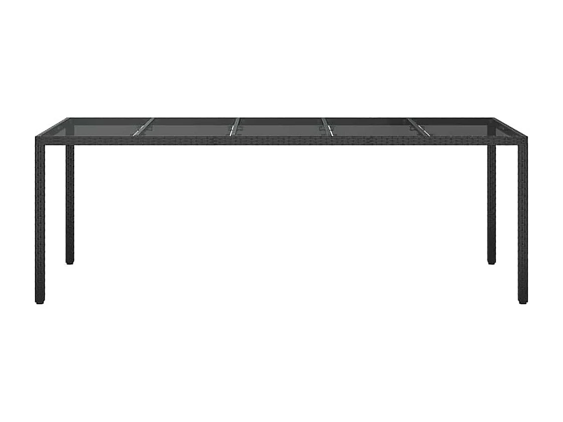 Table de jardin pour repas Noir pur 250 x 100 x 75 cm