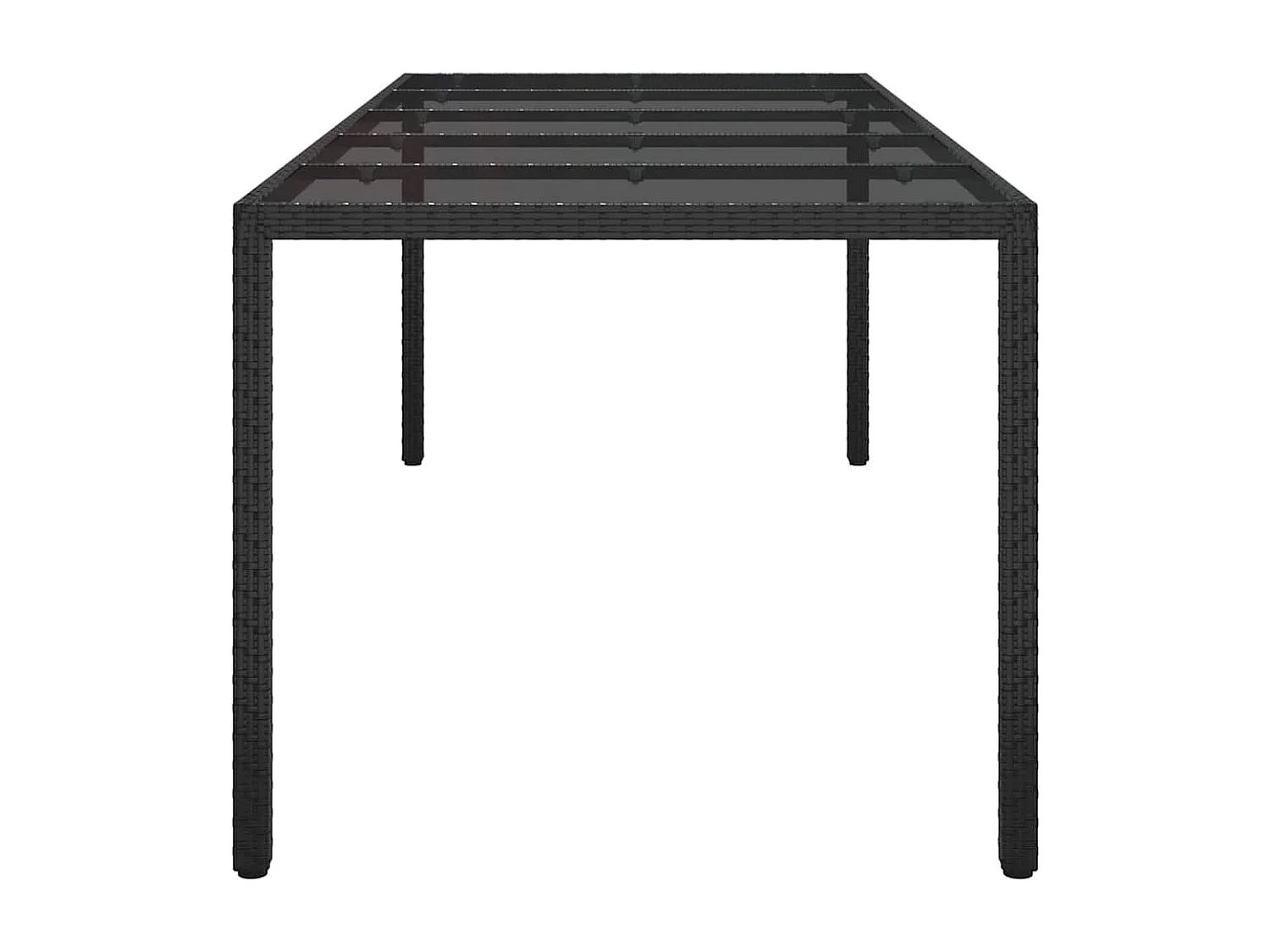 Table de jardin pour repas Noir pur 250 x 100 x 75 cm