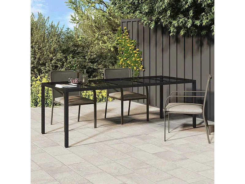 Table de jardin pour repas Noir pur 250 x 100 x 75 cm