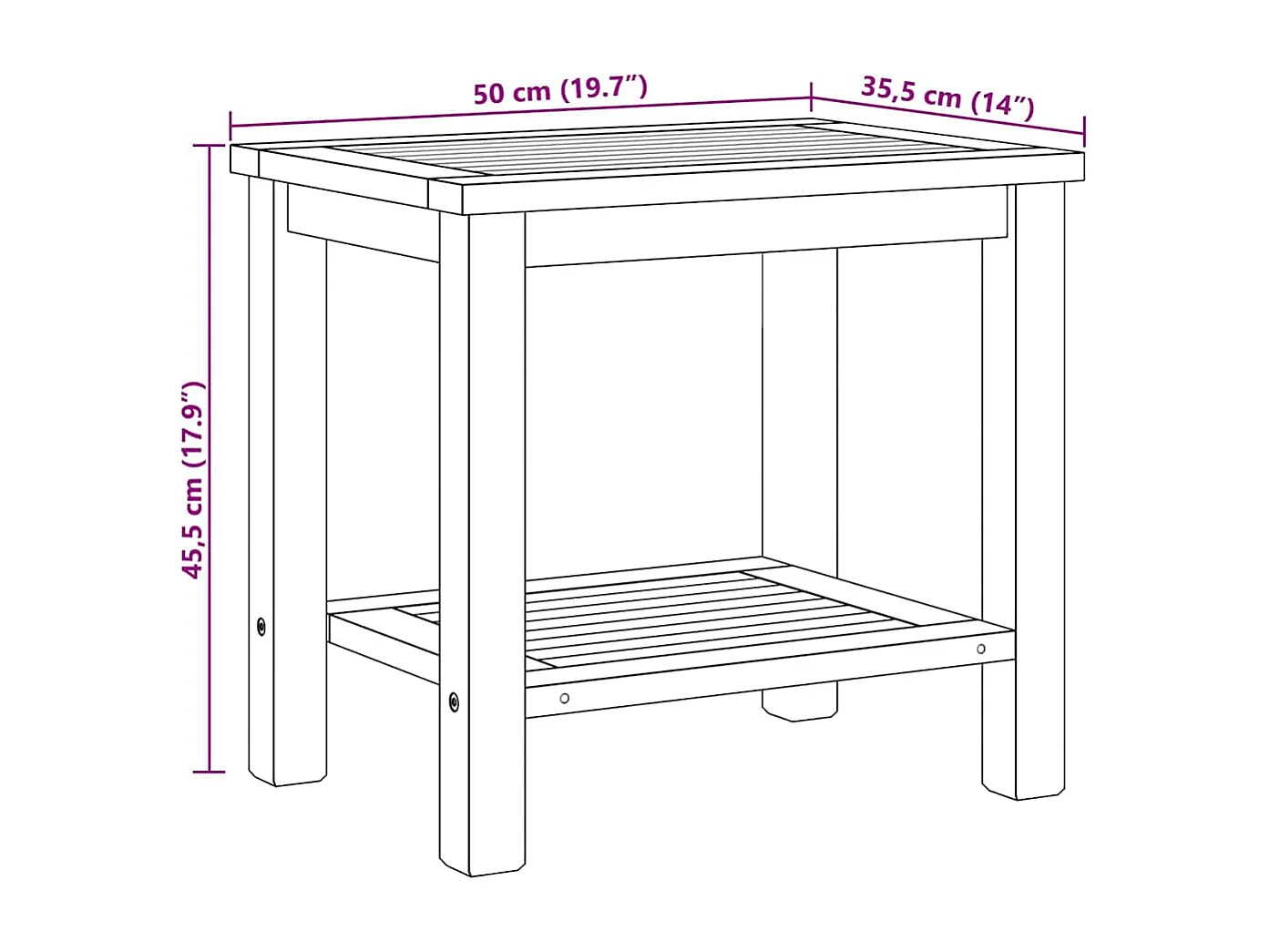 Table basse Marron 50 x 35 x 45 cm Bois de teck solide