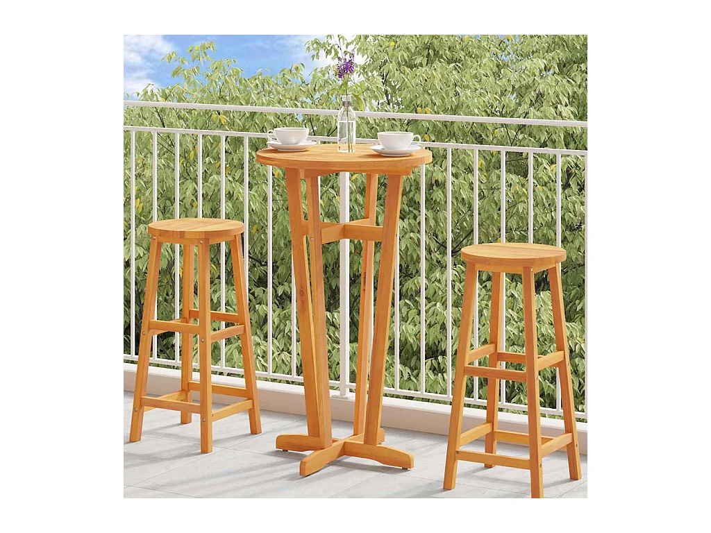 Mesa de bar de jardín Ø60x105 cm Madera maciza de acacia