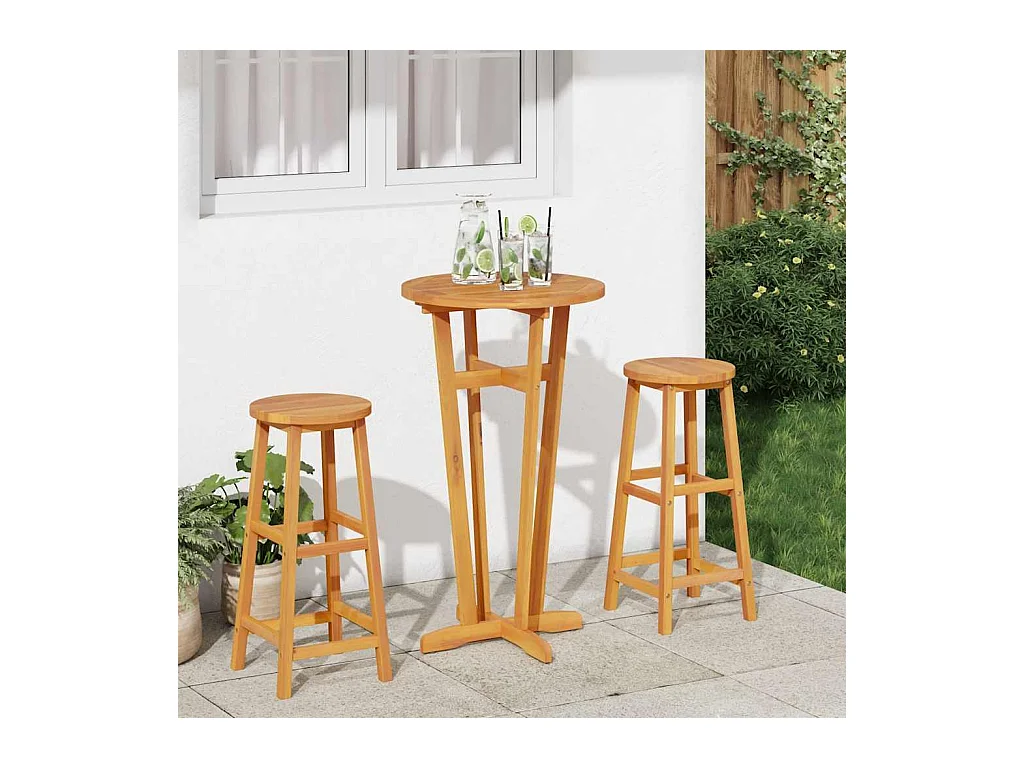 Mesa de bar de jardín Ø60x105 cm Madera maciza de acacia