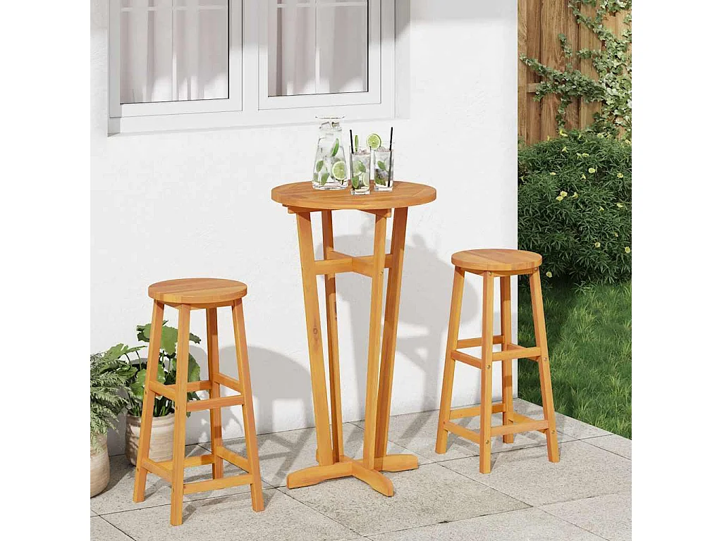 Mesa de bar de jardín Ø60x105 cm Madera maciza de acacia