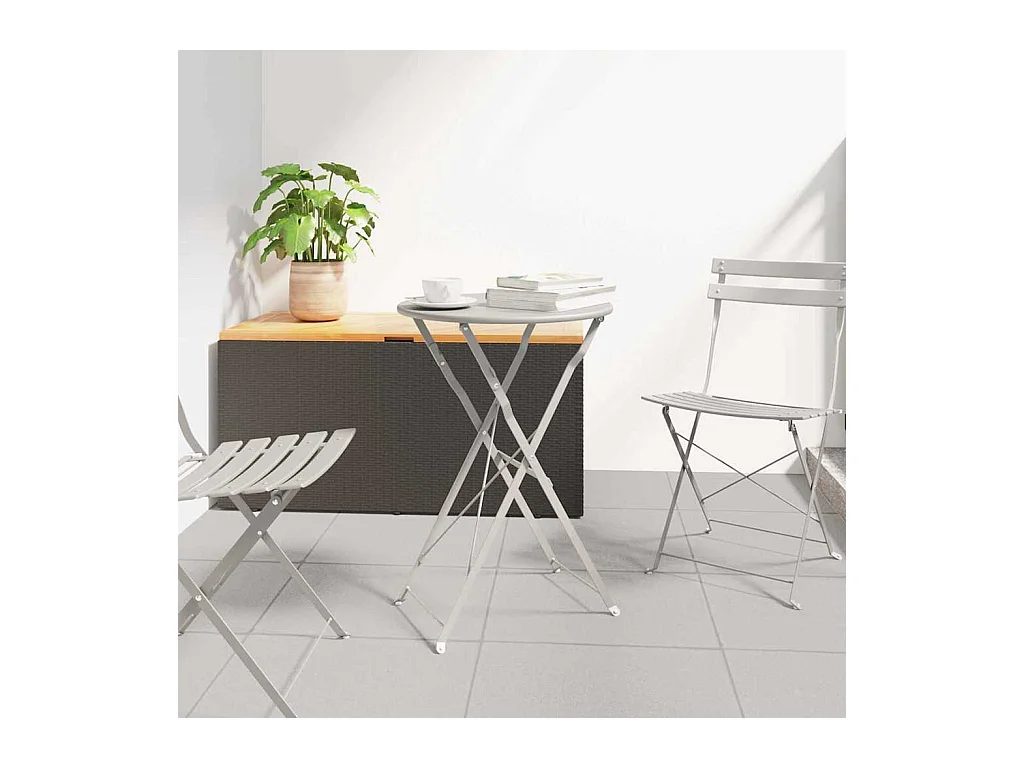 Table bistrot Beige Ø50x71 cm Acier revêtu de poudre