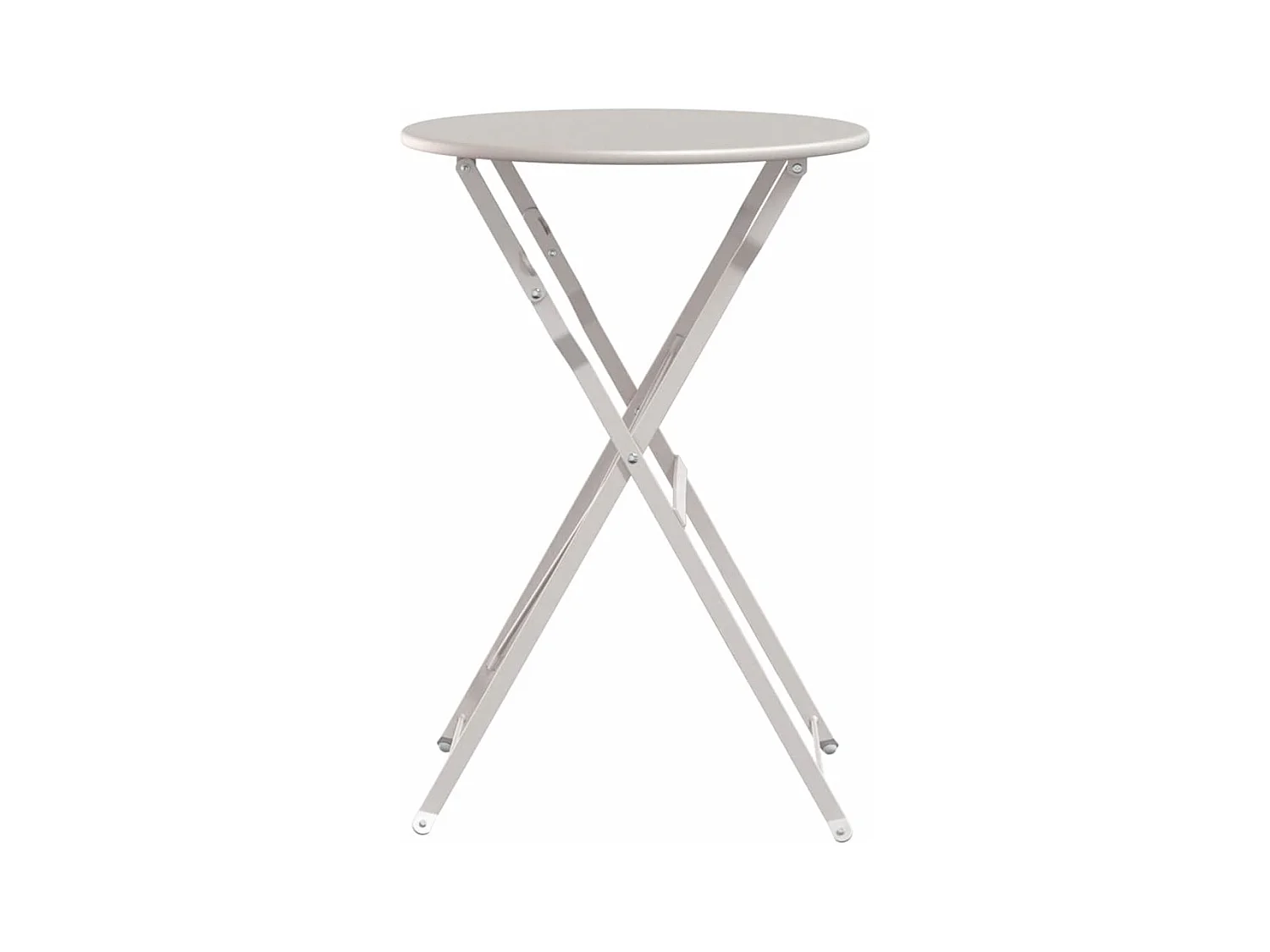 Table bistrot Beige Ø50x71 cm Acier revêtu de poudre