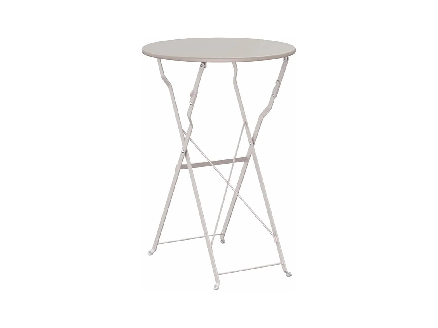Table bistrot Beige Ø50x71 cm Acier revêtu de poudre